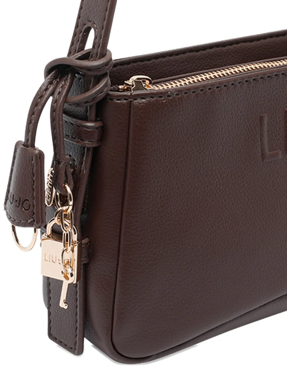 Liu •jo Logo-embossed Zip-top Shoulder Bag In Brown