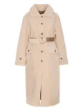 Urbancode faux-fur belted coat - Neutrals