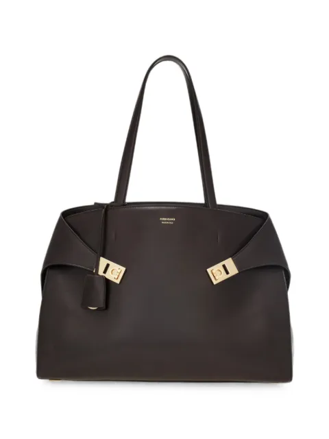 Ferragamo Hug clasp-detail leather tote bag