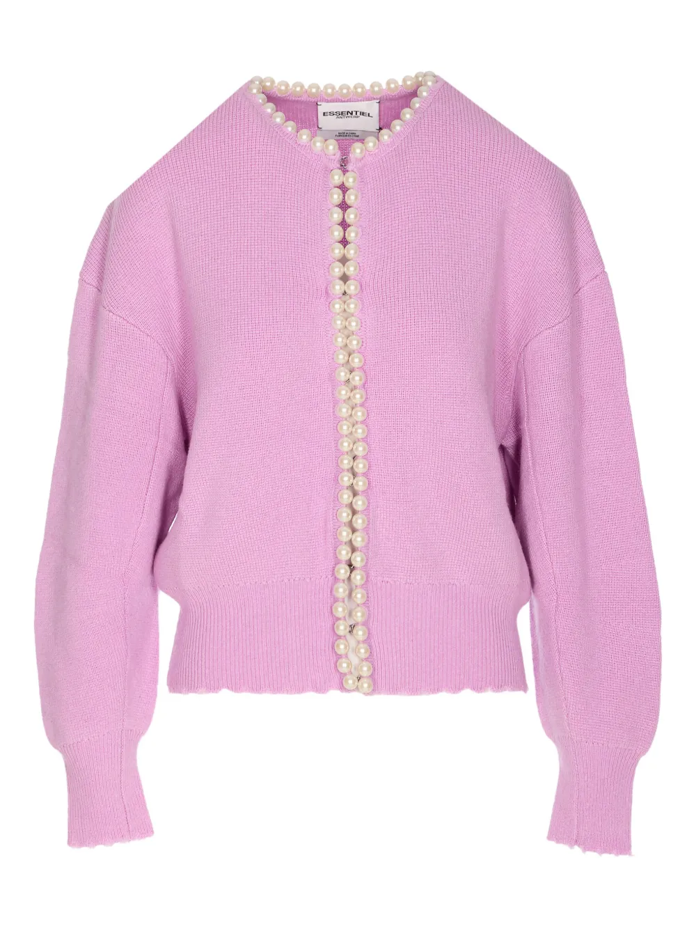 Essentiel Antwerp pearl-embellished round-neck cardigan - Purple