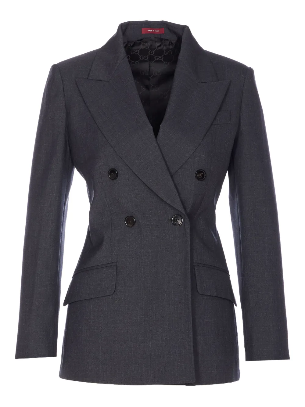 Gucci Double-breasted Blazer In Gray