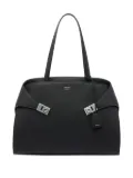 Ferragamo Hug clasp-detail calfskin shoulder bag - Black