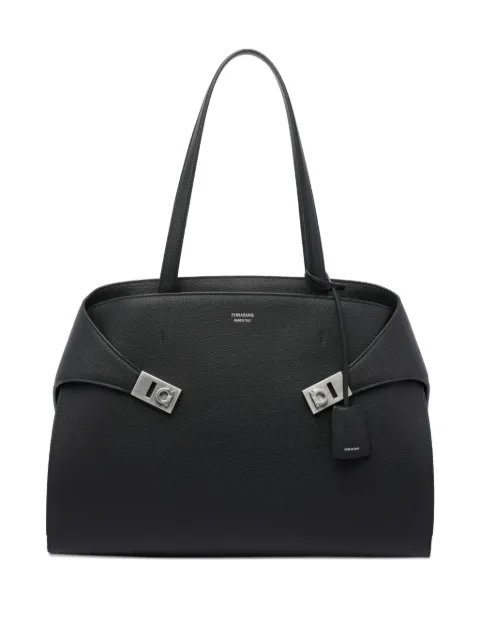 Ferragamo Hug clasp-detail calfskin shoulder bag