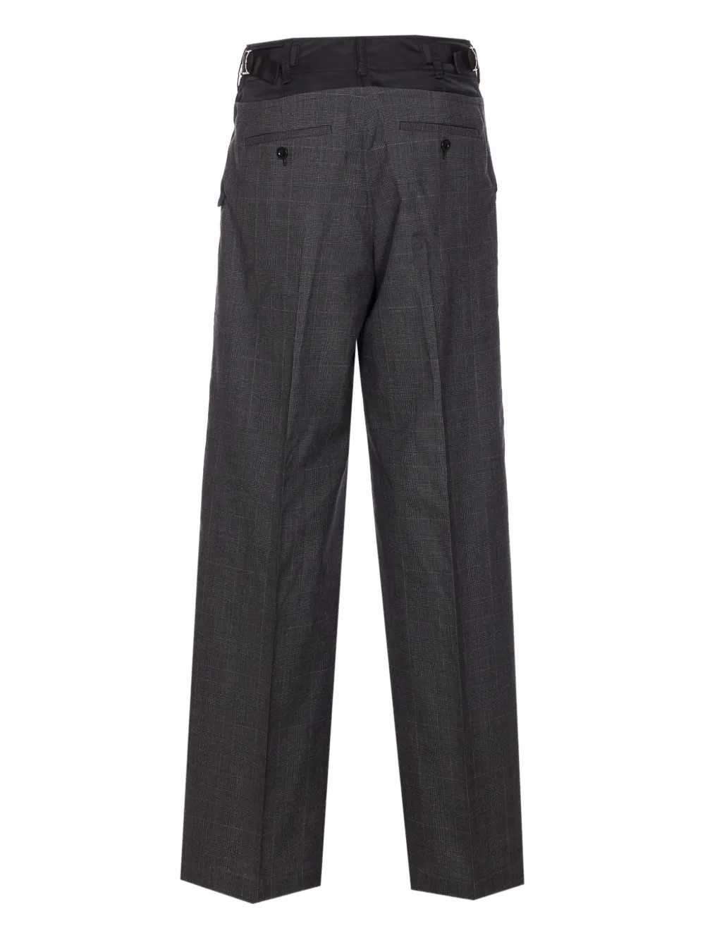 Sacai Geruite broek met gesp - Grijs