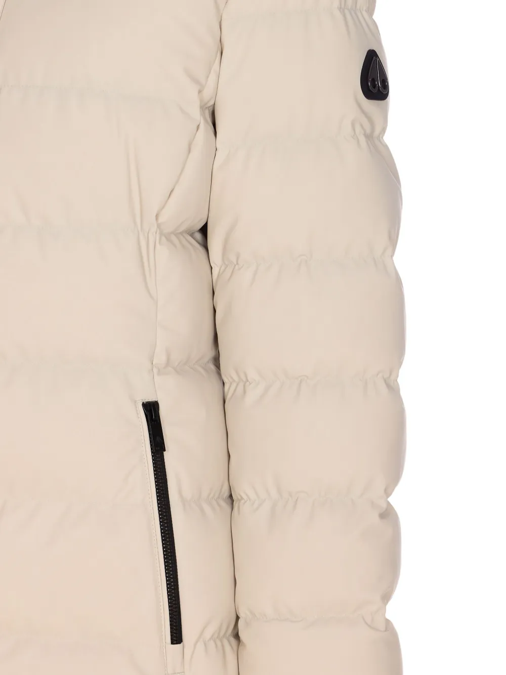 Moose Knuckles Hooded Padded Down Jacket In Neutral