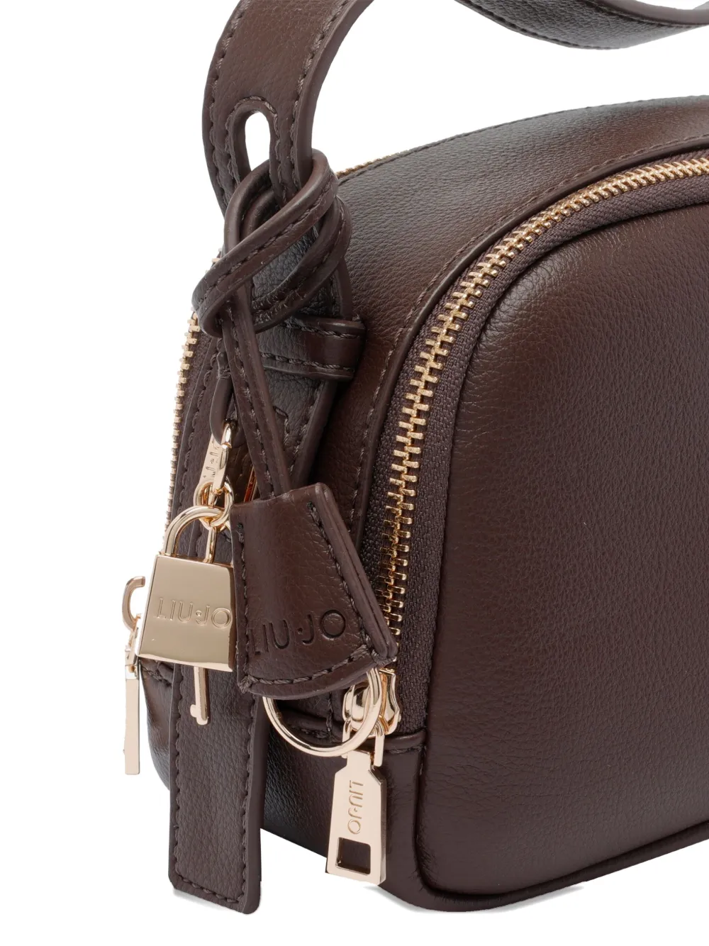 Liu •jo Medium Logo-embossed Zip-top Shoulder Bag In Brown