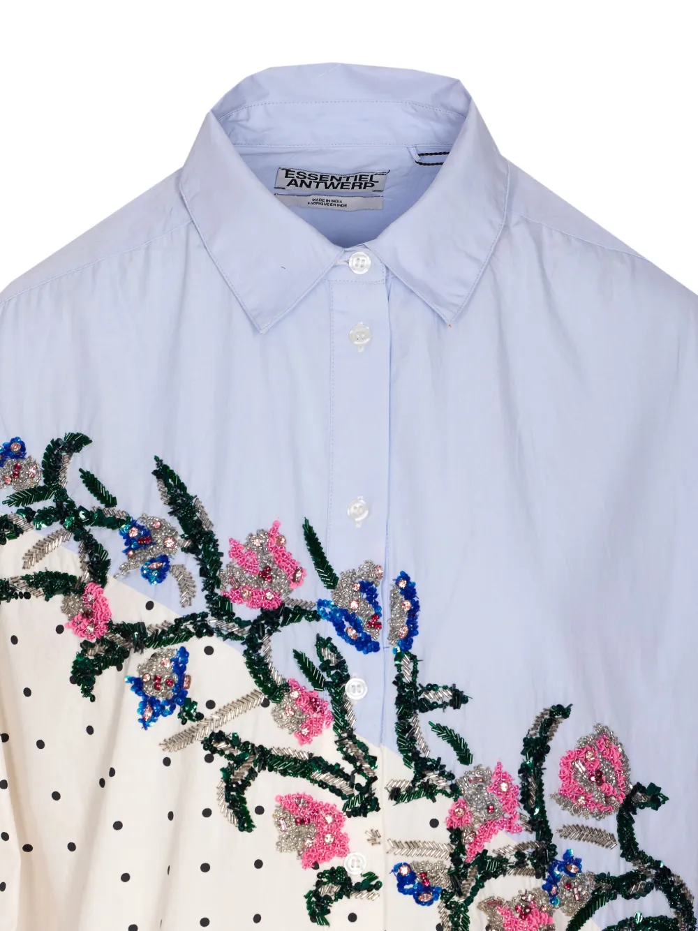 Essentiel Antwerp Blouse verfraaid met stippen Blauw