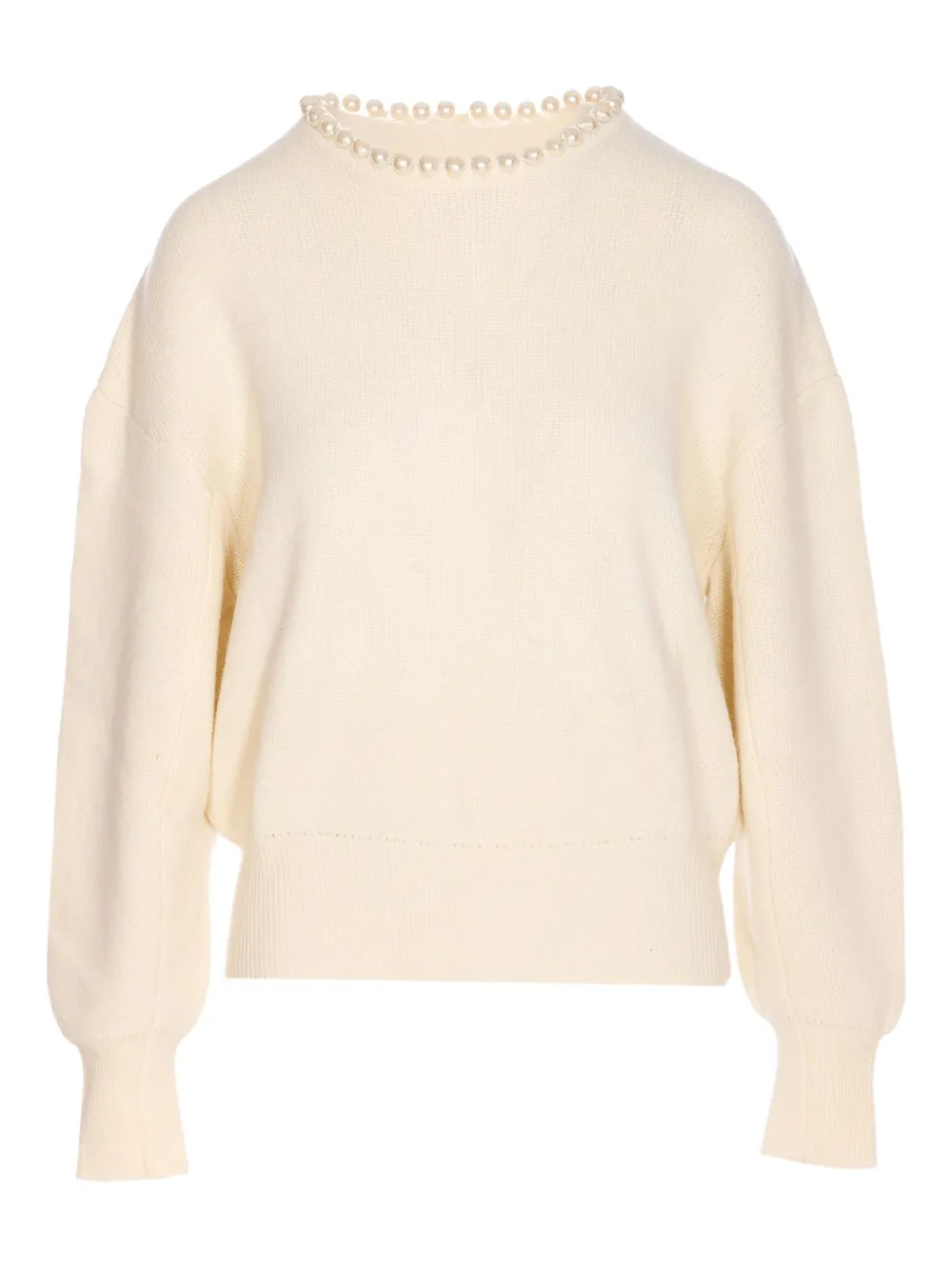 Essentiel Antwerp Pearl-embellished Crew-neck Sweater In Neutral
