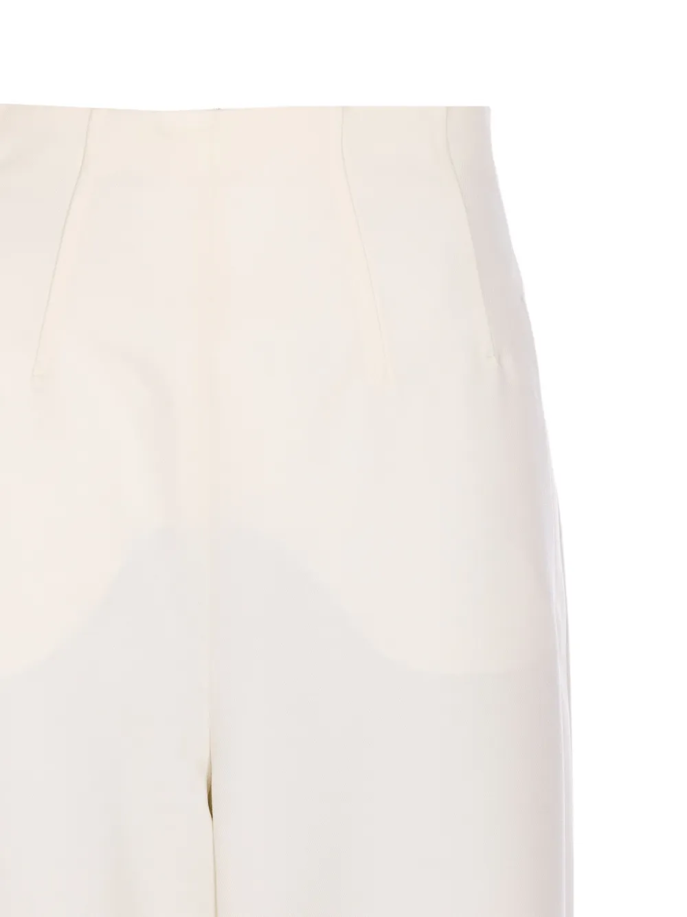 Max Mara High Waist Straight Leg Trousers With Pockets In White