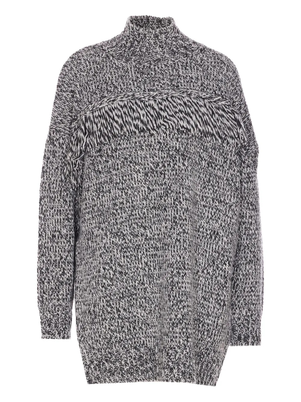 Essentiel Antwerp suéter con cuello de tortuga y flecos | negro | Image 1