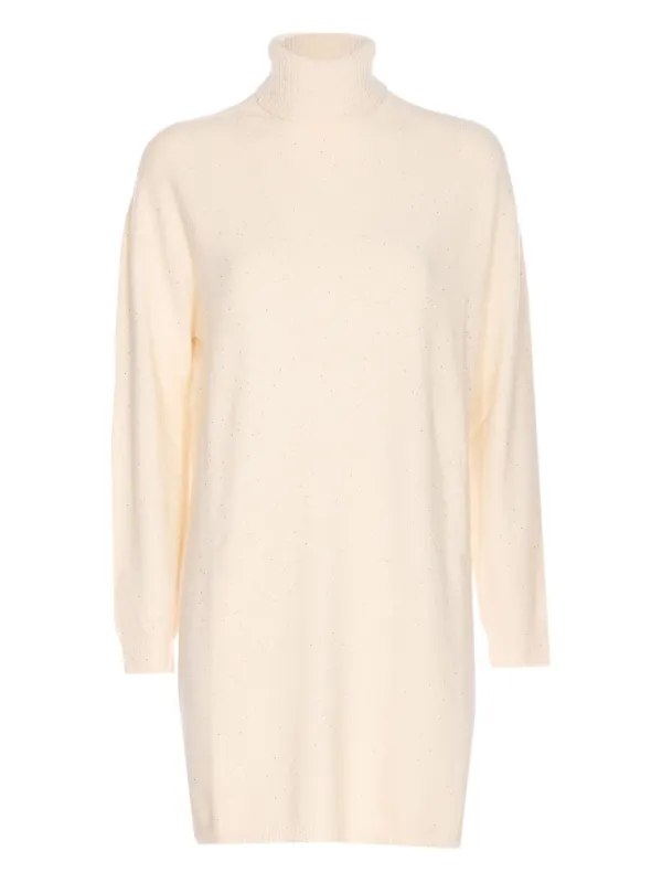 liu jo sequin dress LIU JO high-neck Sequin Short Dress | White
