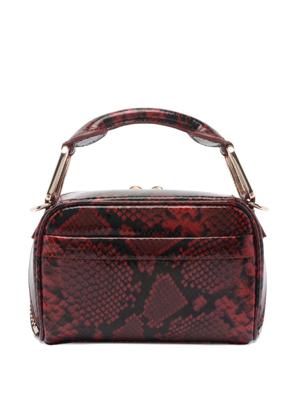 Essentiel Antwerp Bobbi mini-clutch met slangenprint en handvat - Rood