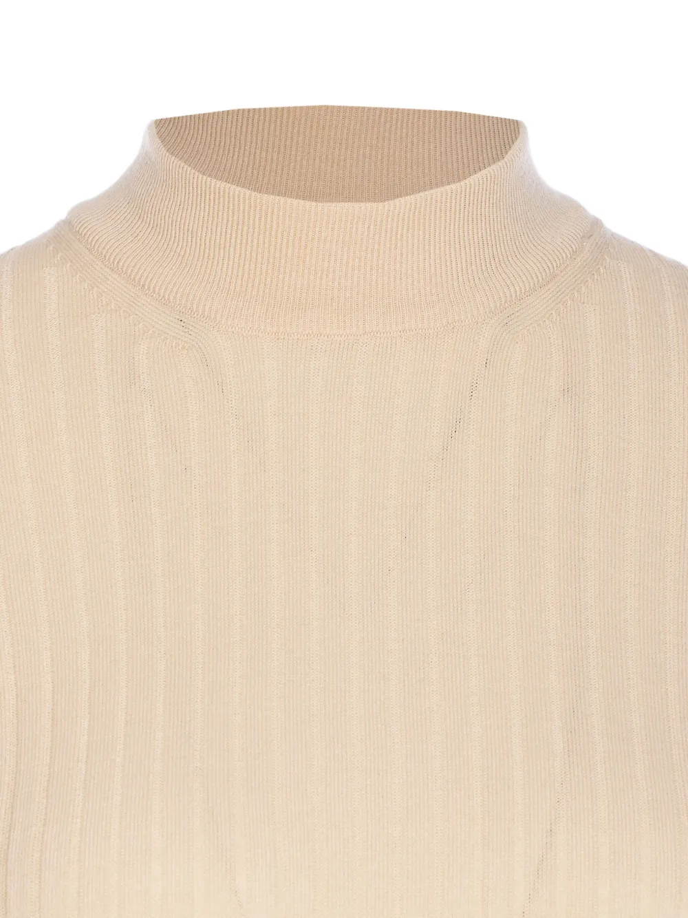 Fendi Ribbed High-neck Sweater In Neutral