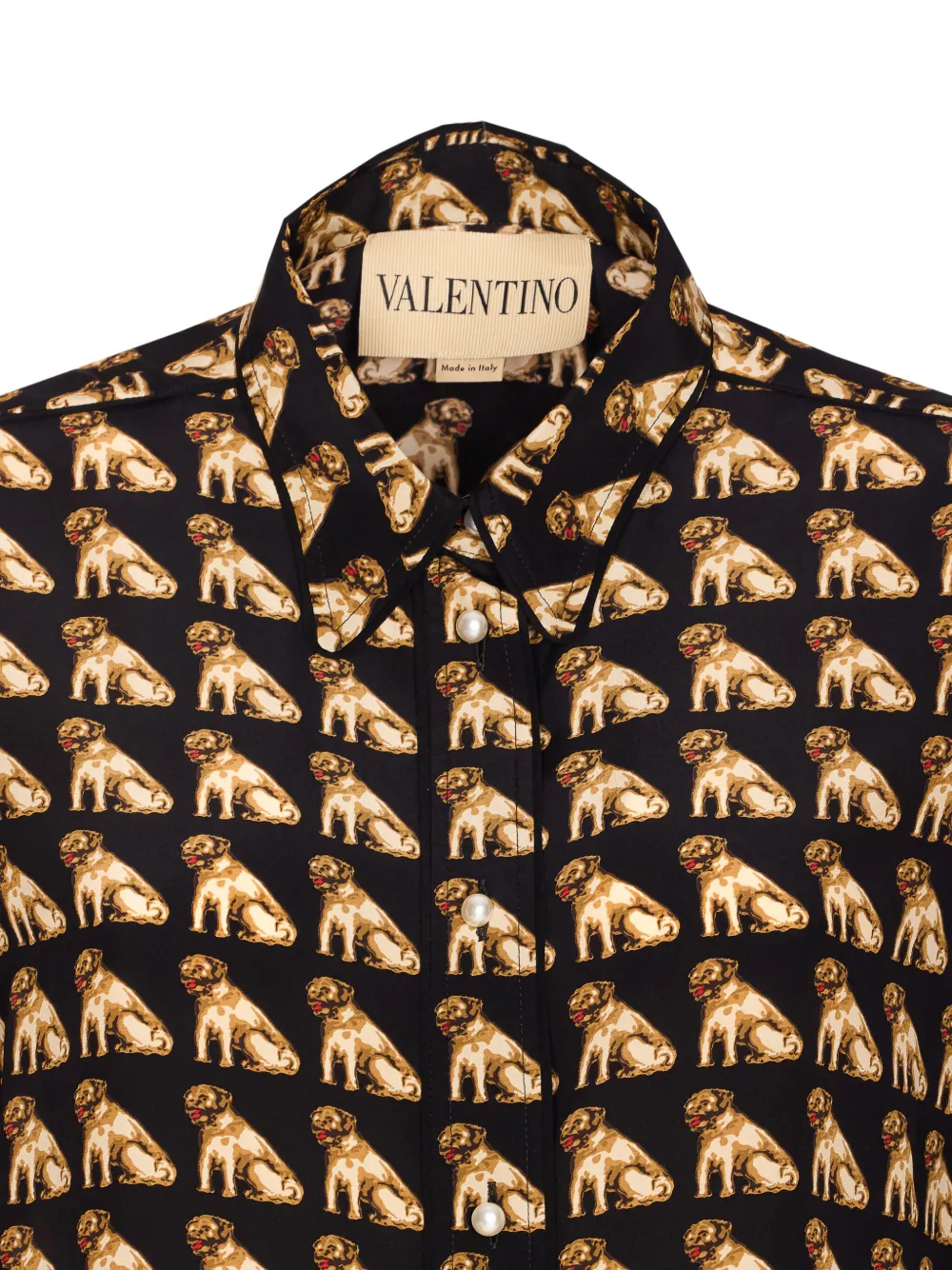Valentino Garavani Petit Charles-print silk shirt - Zwart