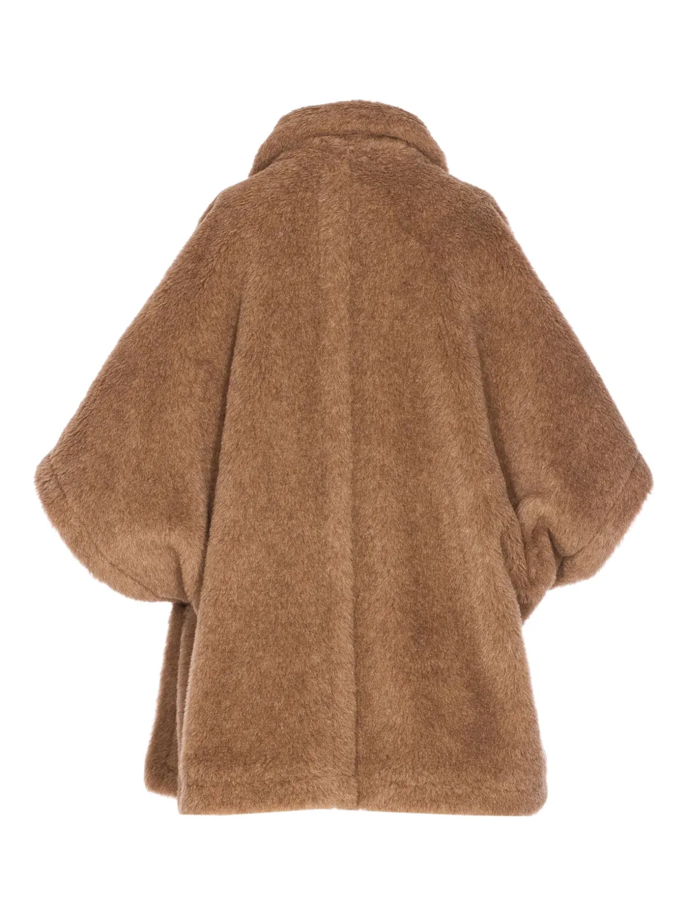 Max Mara Button-closure Reverse-detail Cape In Brown