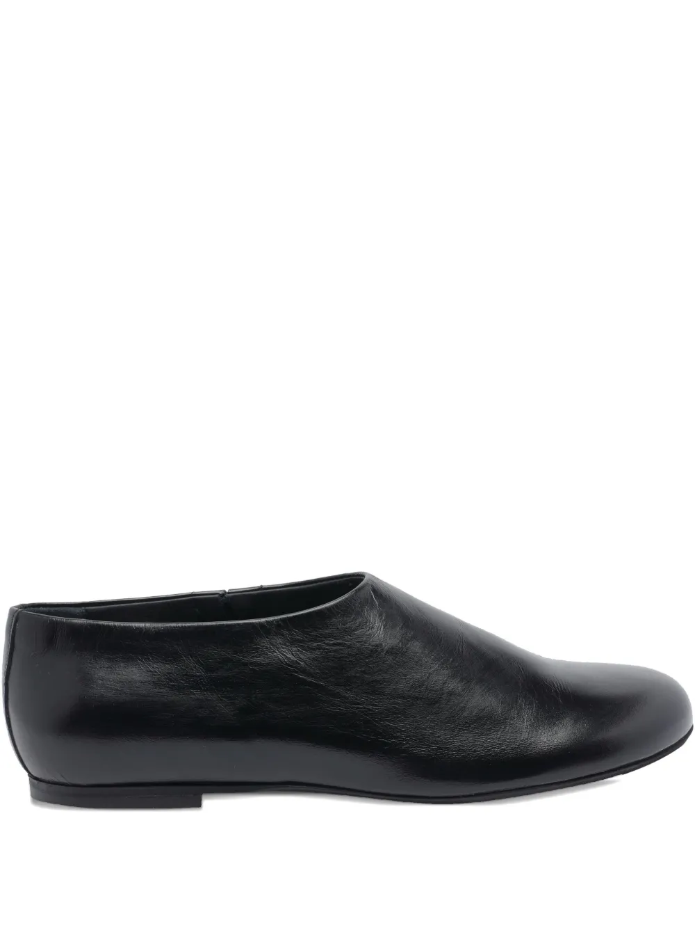 POEVE round-toe leather ballet flats | Black | Image 1