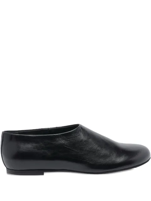 POEVE round-toe leather ballet flats