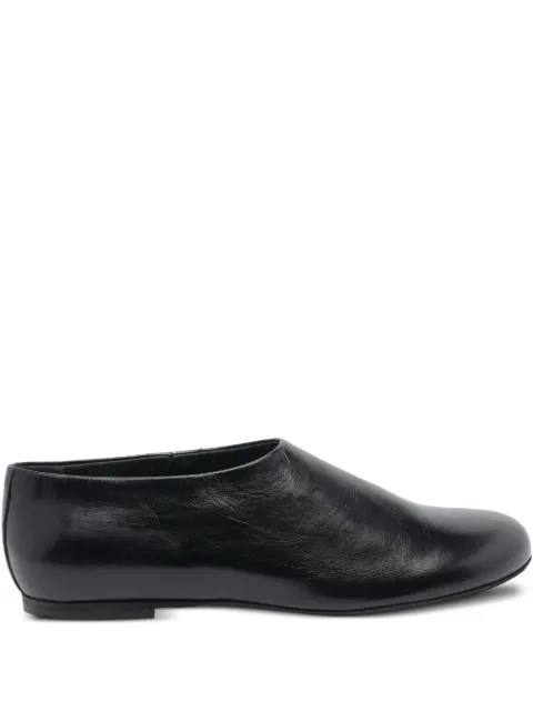 POEVE round-toe leather ballet flats
