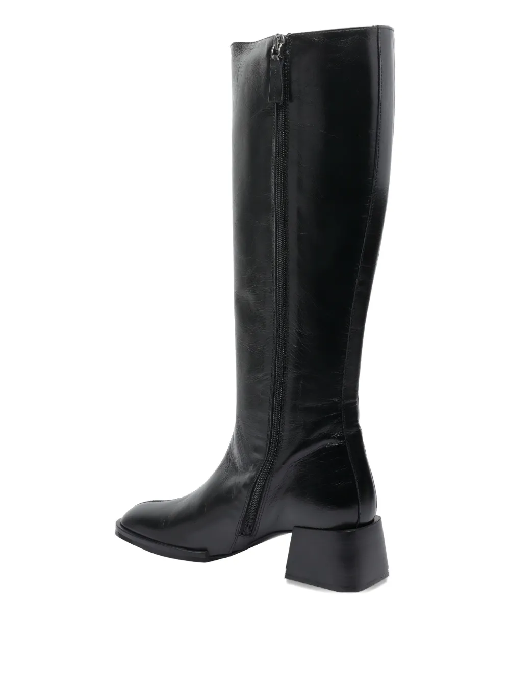Poeve 50mm Leather Zip-detail Boots In Black