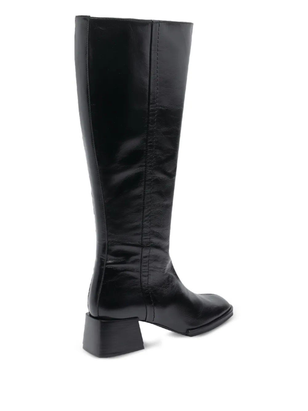 POEVE 50mm leather zip-detail boots Black