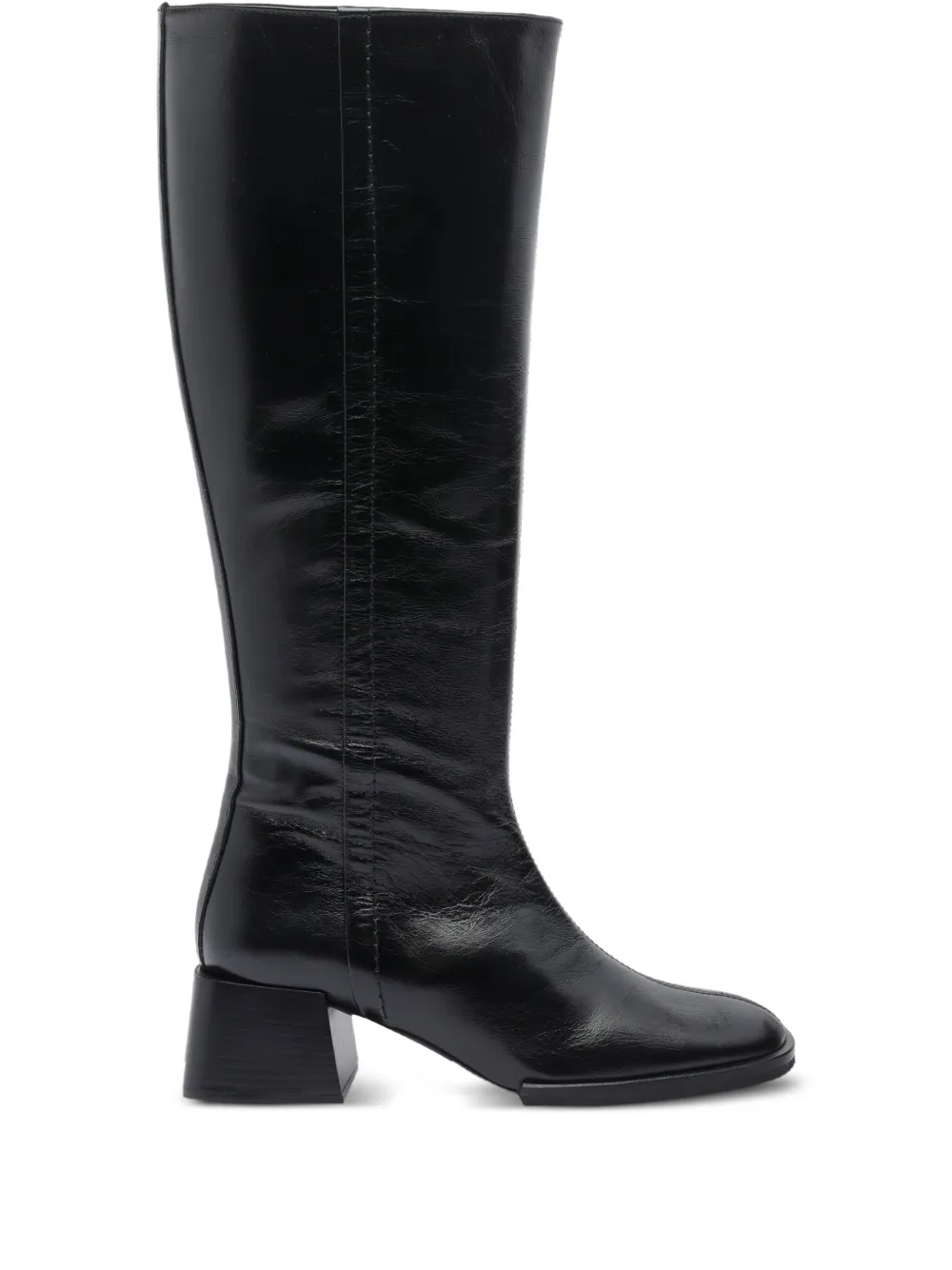POEVE 50mm leather zip-detail boots Black