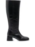 POEVE 50mm leather zip-detail boots - Black