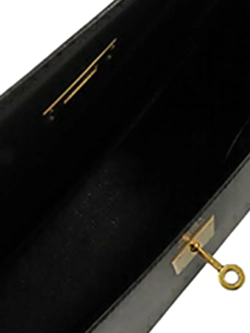 Pre-owned Hermes 1996 Box Calf Kelly Sellier 32 Satchel In Black