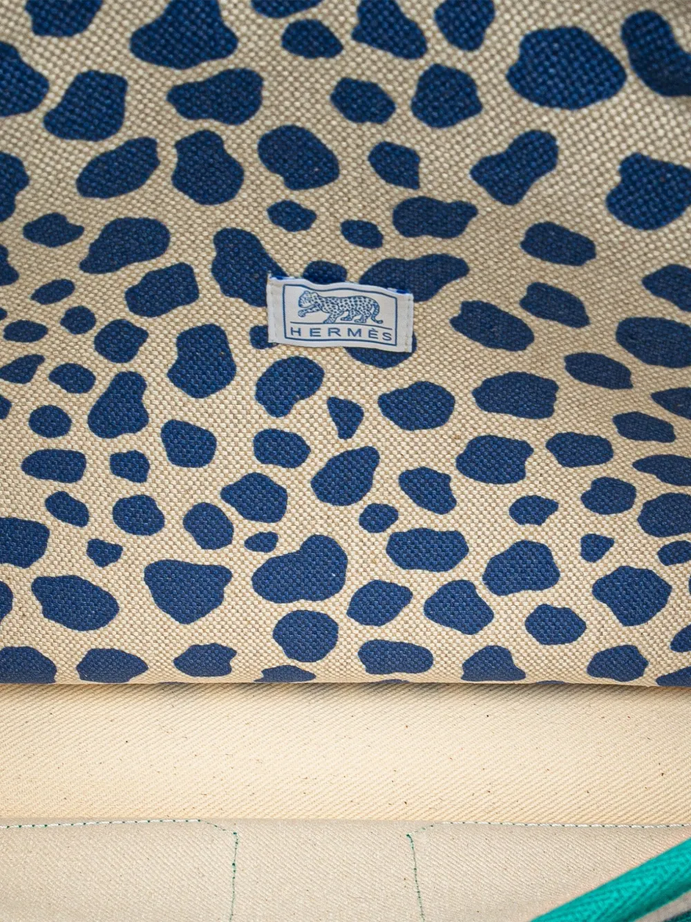 Pre-owned Hermes 2014-2025 Toile And Barenia Childrens Jeux Dans La Jungle Backpack In Blue