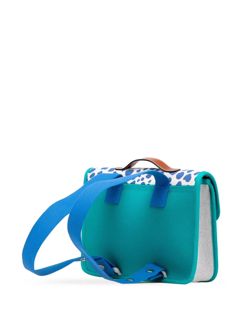 Pre-owned Hermes 2014-2025 Toile And Barenia Childrens Jeux Dans La Jungle Backpack In Blue