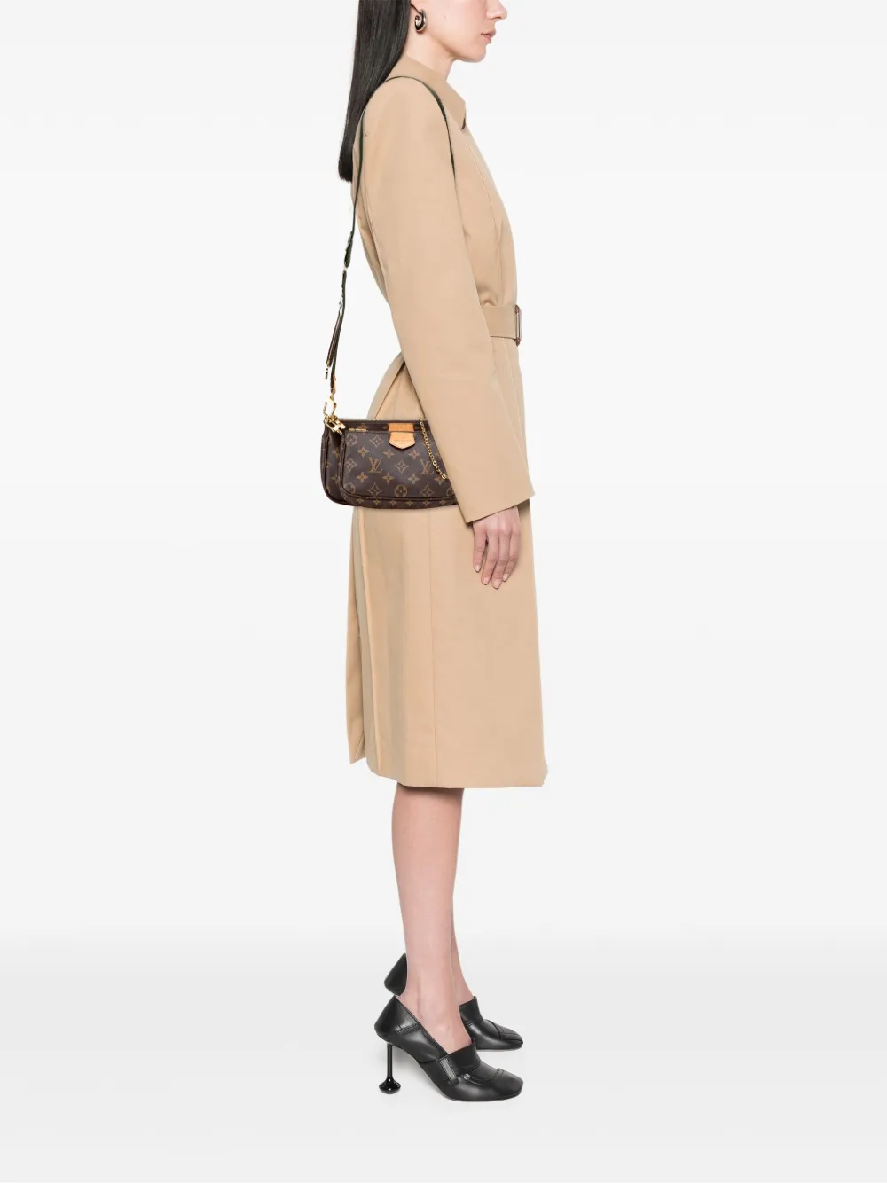 Pre-owned Louis Vuitton 2021-2025 Monogram Multi Pochette Accessoires Satchel In Brown