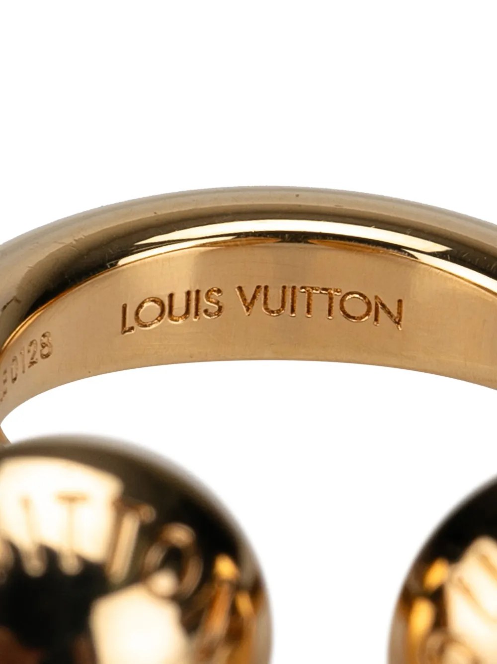 Pre-owned Louis Vuitton 2018 Gold Plated Studs Interchangeable Studdy Cocktail Ring Costume Ring
