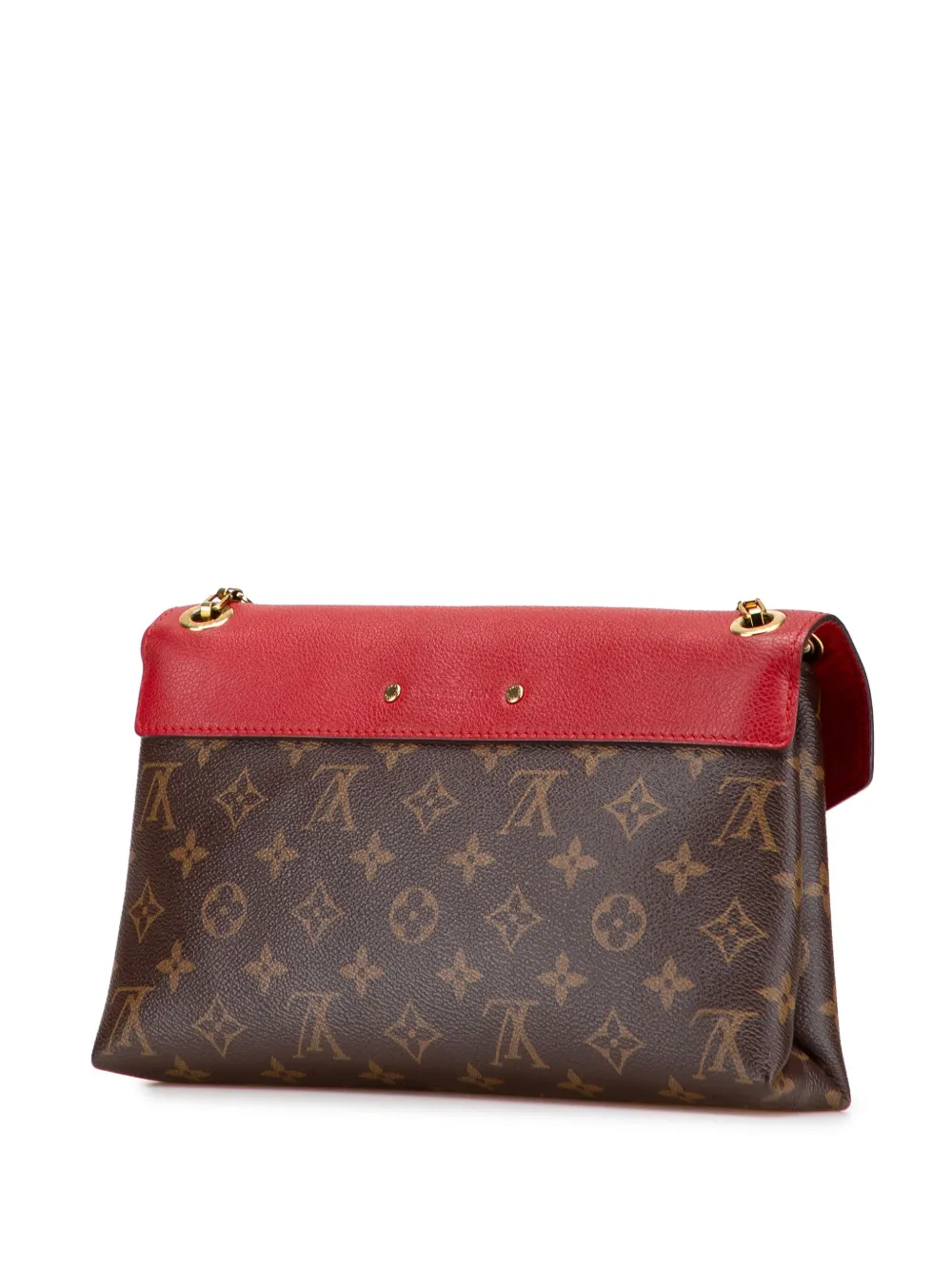 Pre-owned Louis Vuitton 2015 Monogram Pallas Chain Shoulder Bag In Brown