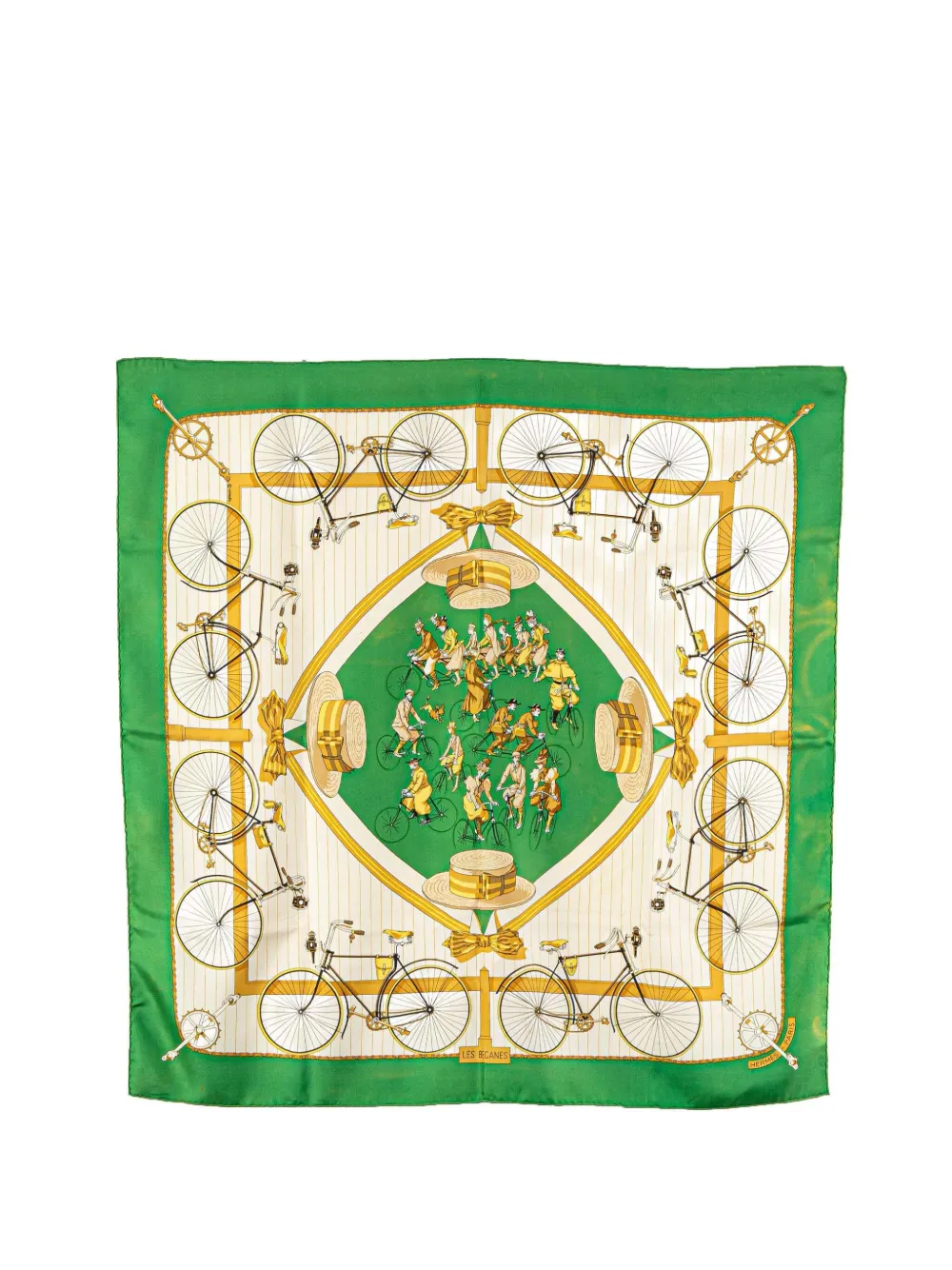 Hermès Pre-Owned 20th Century Les Becanes Silk Scarf scarves - グリーン Hermès Pre-Owned 20th Century Les Becanes Silk Scarf scarves - グリーン