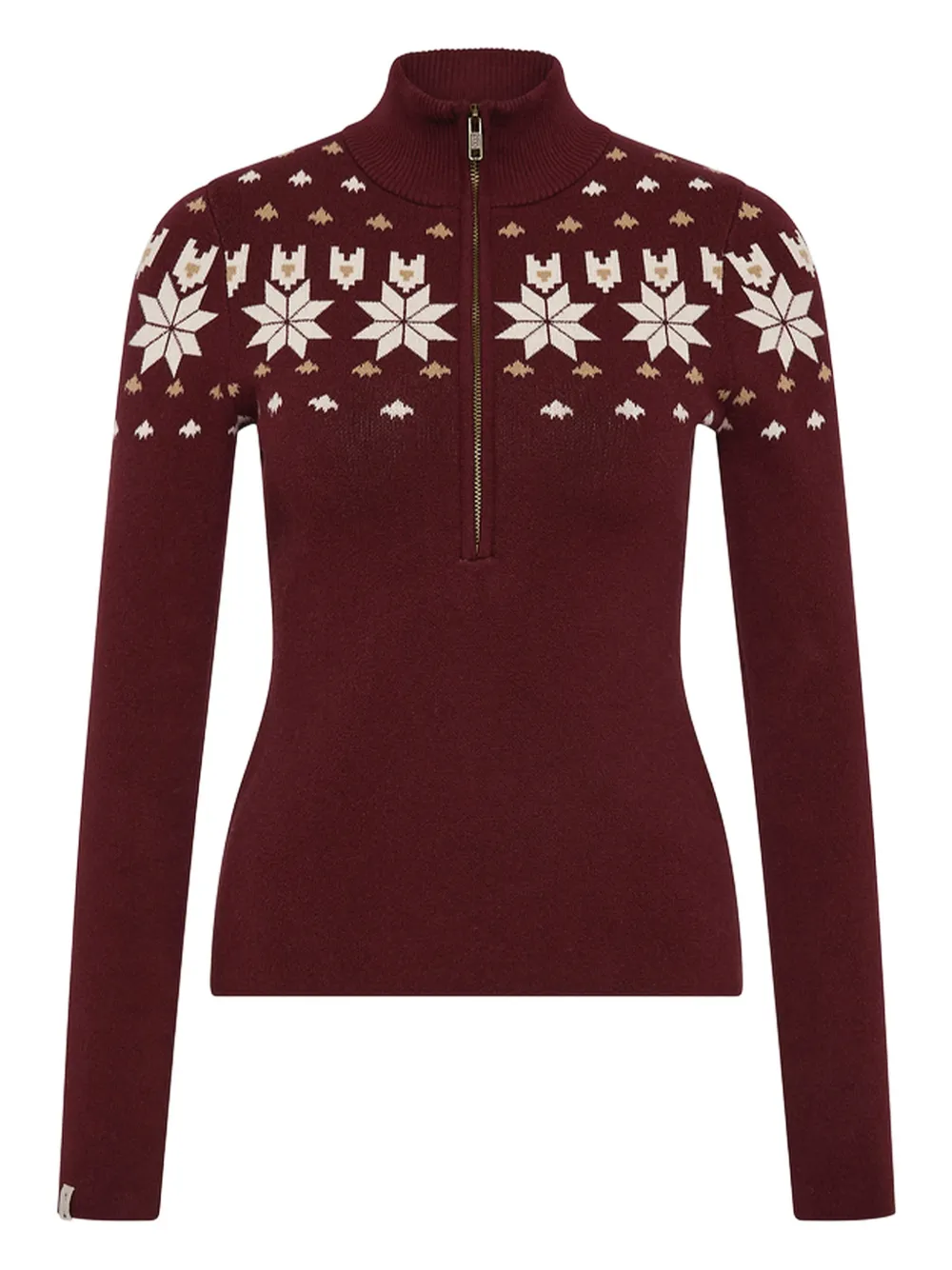 The Upside half-zip snowflake-motif sweater | Red | Image 1