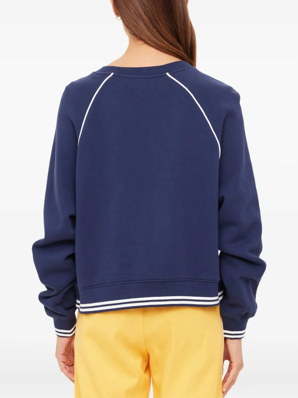 The Upside Astra Paloma sweater met gestreepte afwerking en ronde hals Blauw