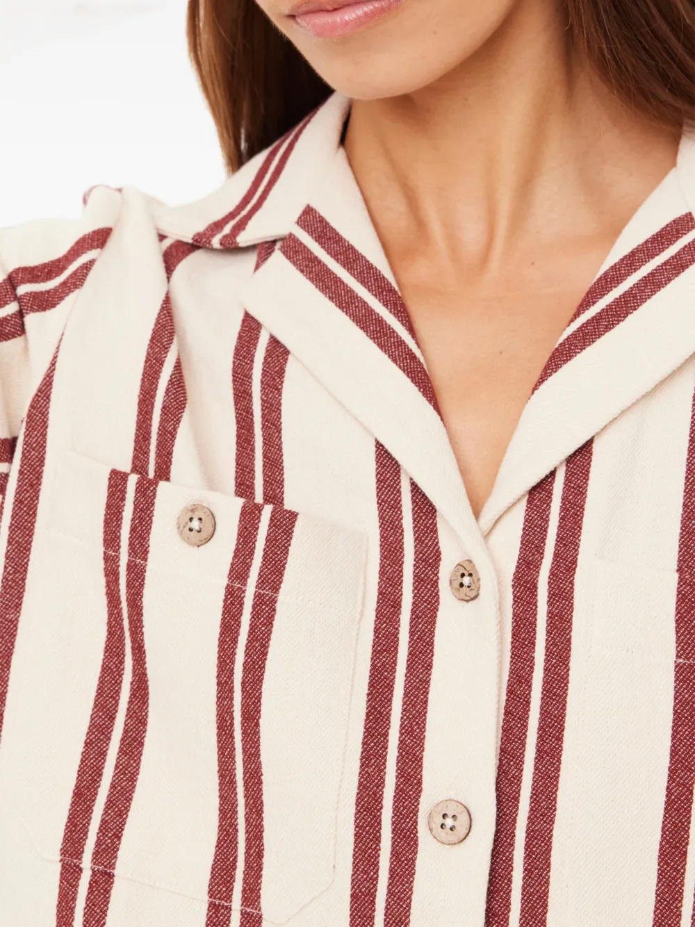 The Upside Baja Katia Striped Shirt in Neutrals, view 5