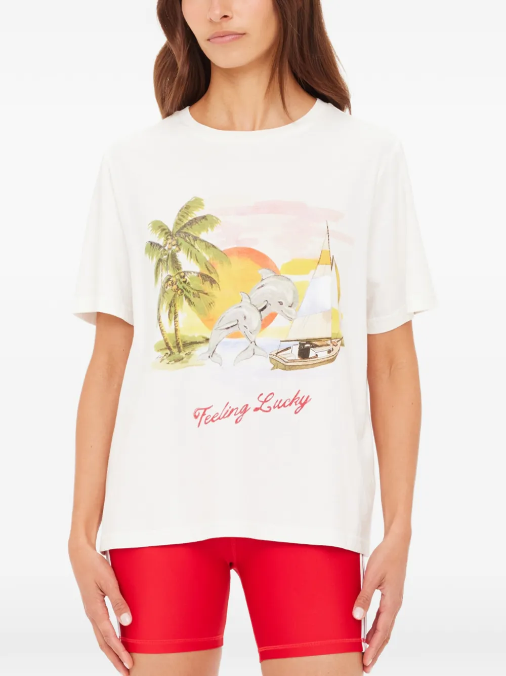 The Upside T-shirt met print Wit