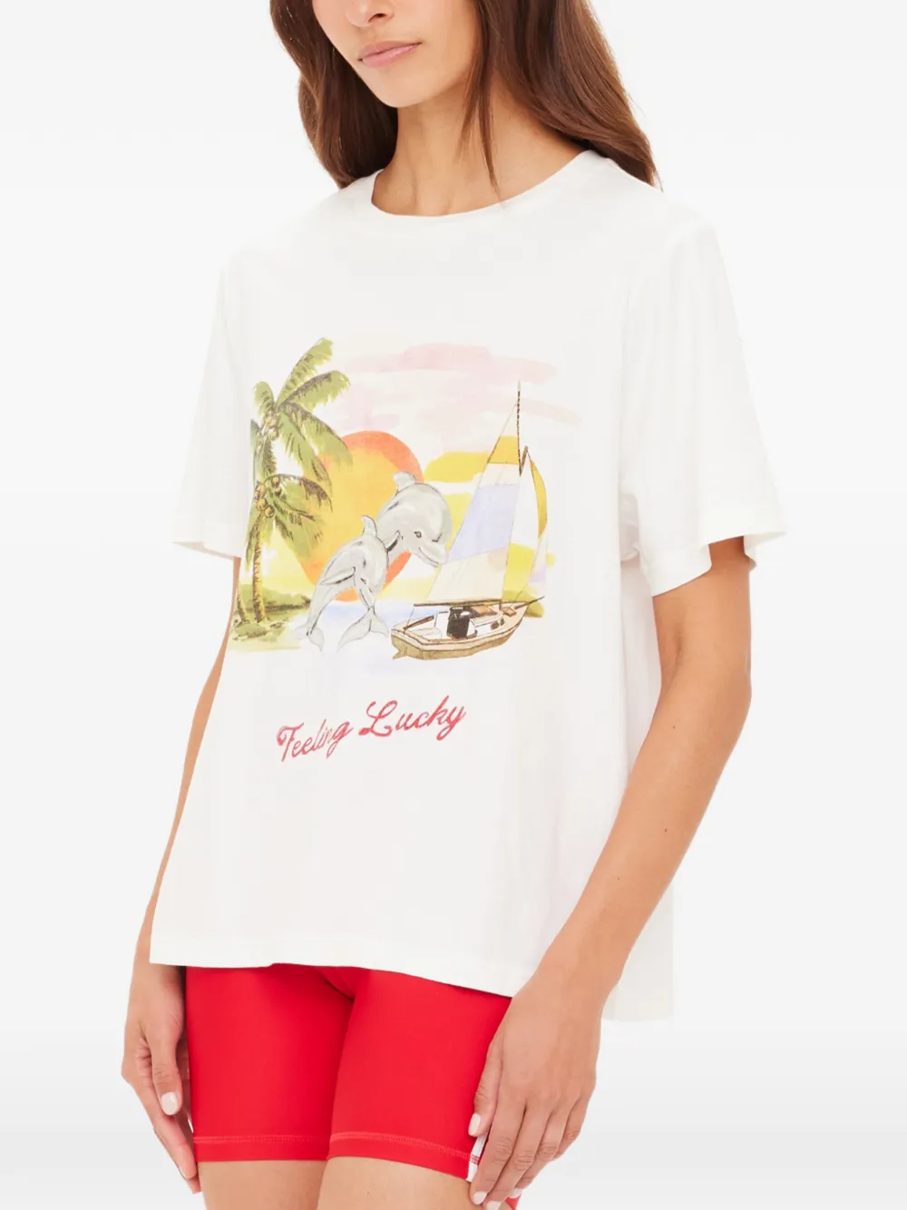 The Upside T-shirt met print Wit