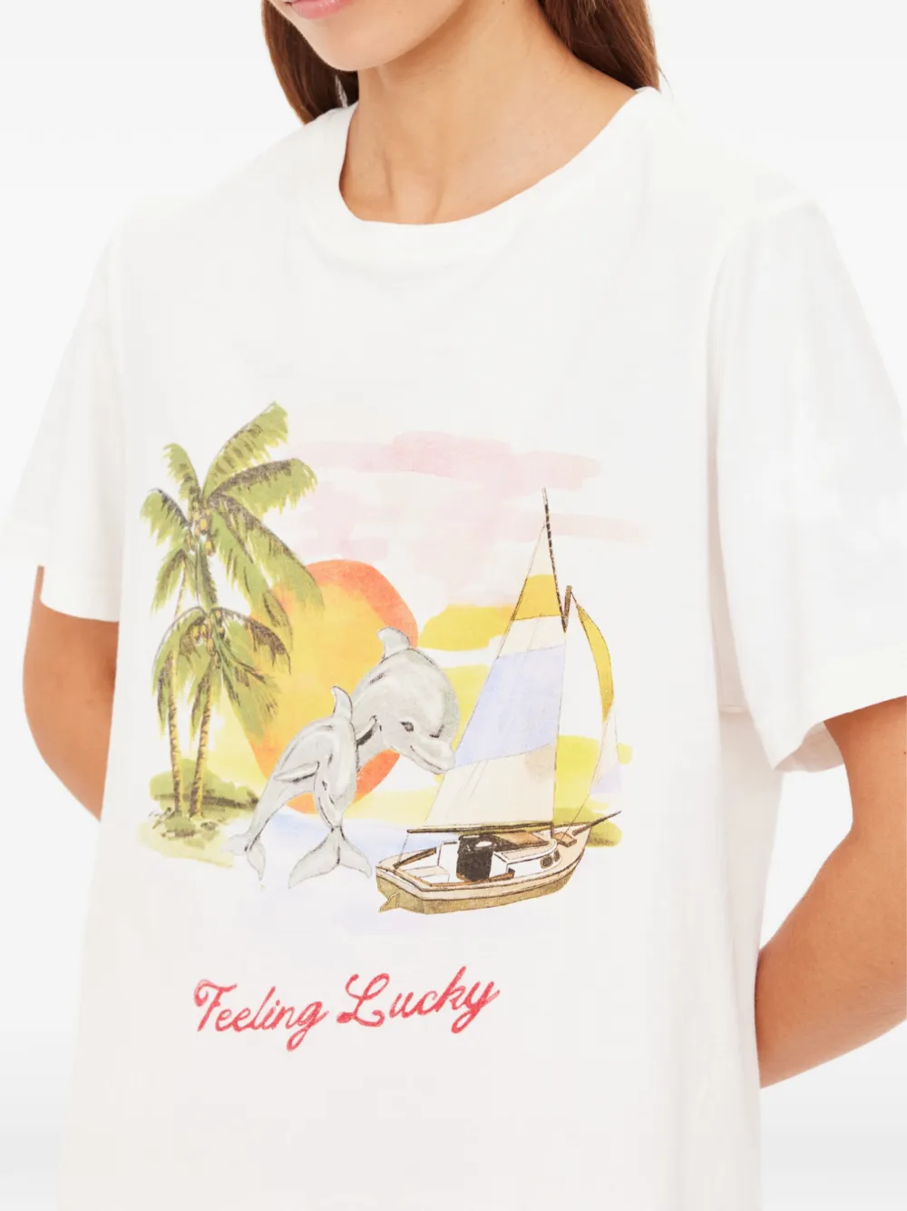 The Upside T-shirt met print Wit