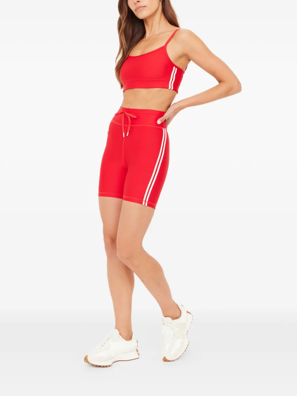 The Upside Oxford 5 In gestreepte shorts - Rood