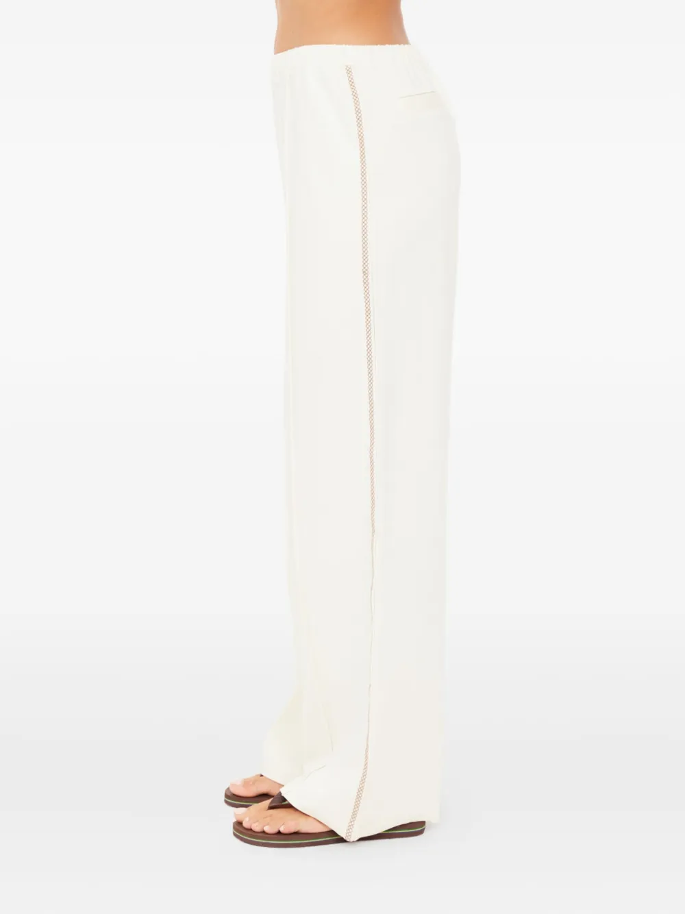 The Upside Hamsa Milou Embroidered Trousers In Neutral