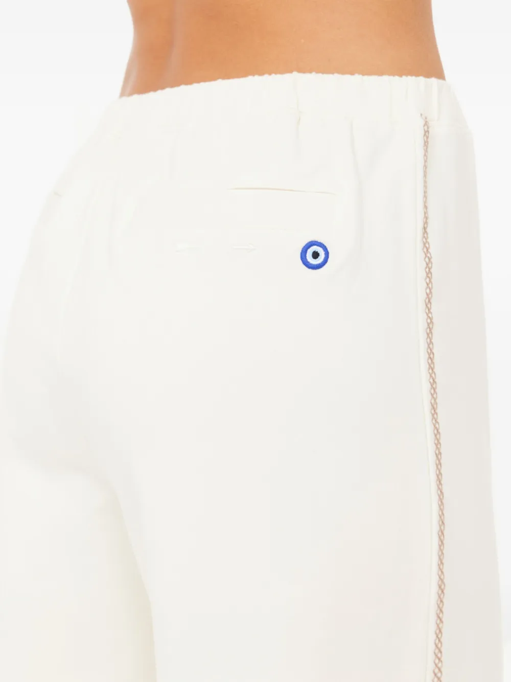 The Upside Hamsa Milou Embroidered Trousers In Neutral