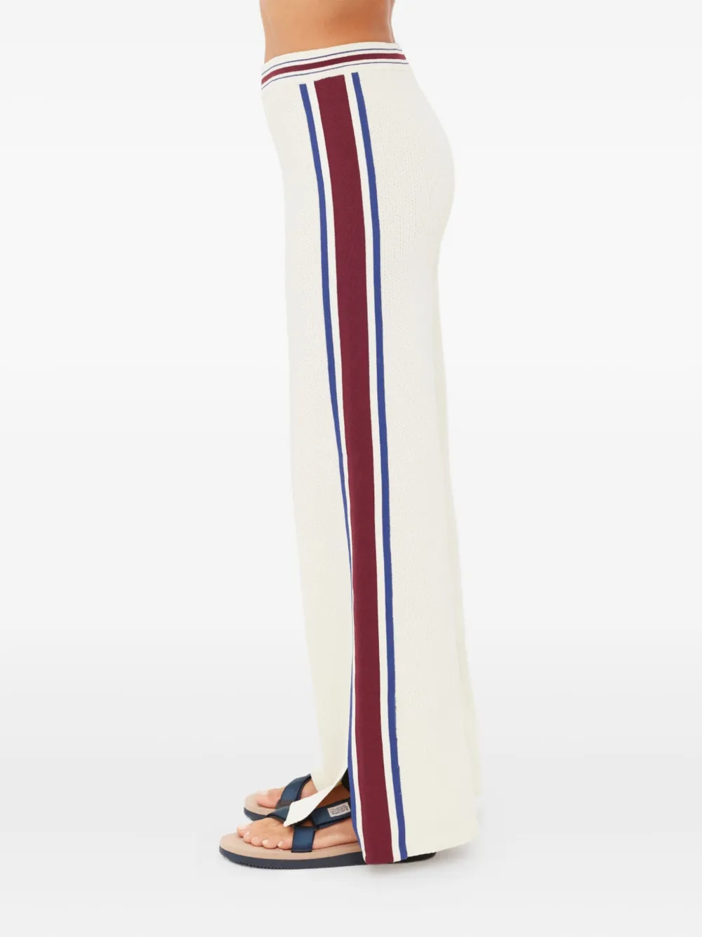 The Upside Adesa Kansas gestreepte gebreide broek Wit