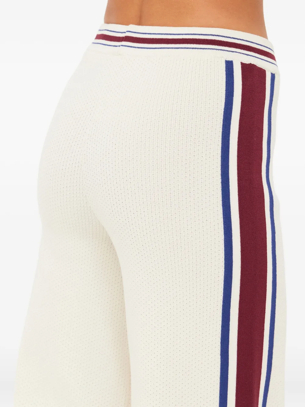 The Upside Adesa Kansas gestreepte gebreide broek Wit