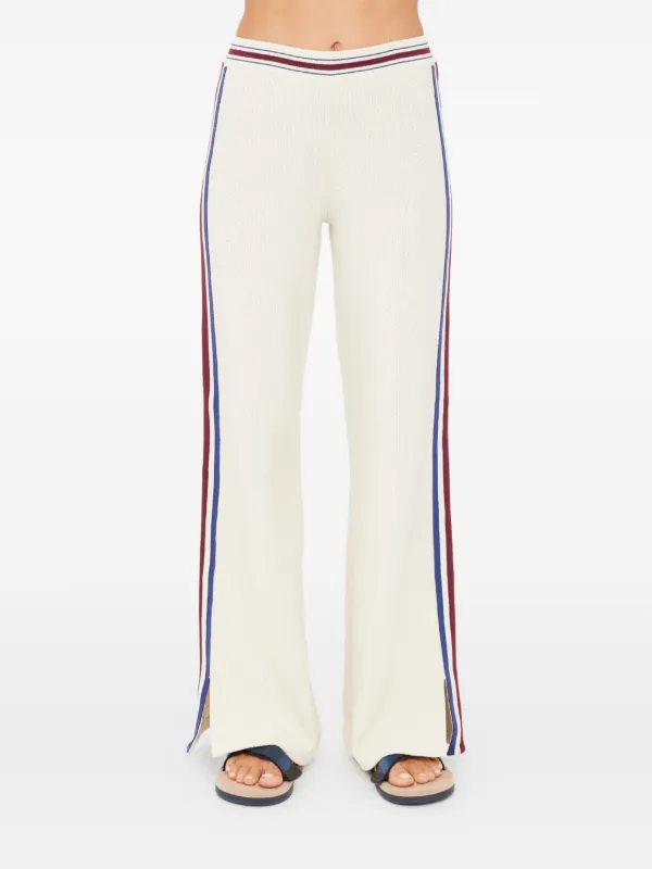 The Upside Adesa Kansas Striped Knit Trousers in White