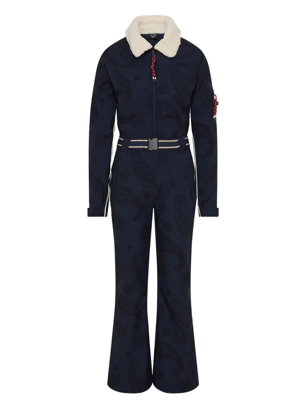 The Upside Hakuba Kiki Paisley-pattern Belted Ski Suit In Blue