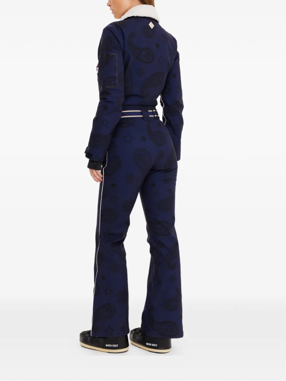 The Upside Hakuba Kiki Paisley-pattern Belted Ski Suit In Blue