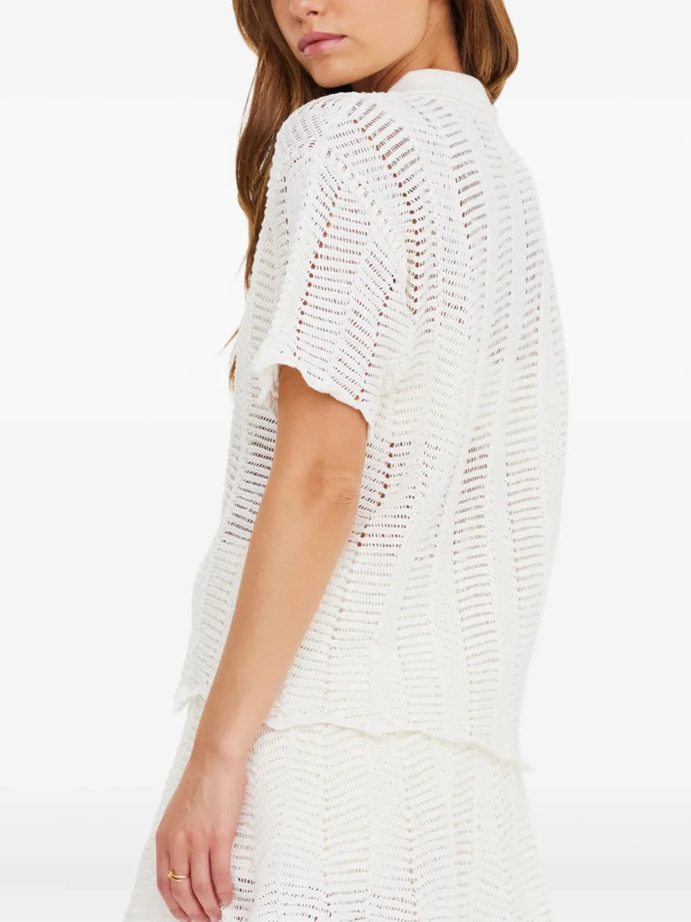 The Upside Agni Amayah Knit-buttoned Shirt In White