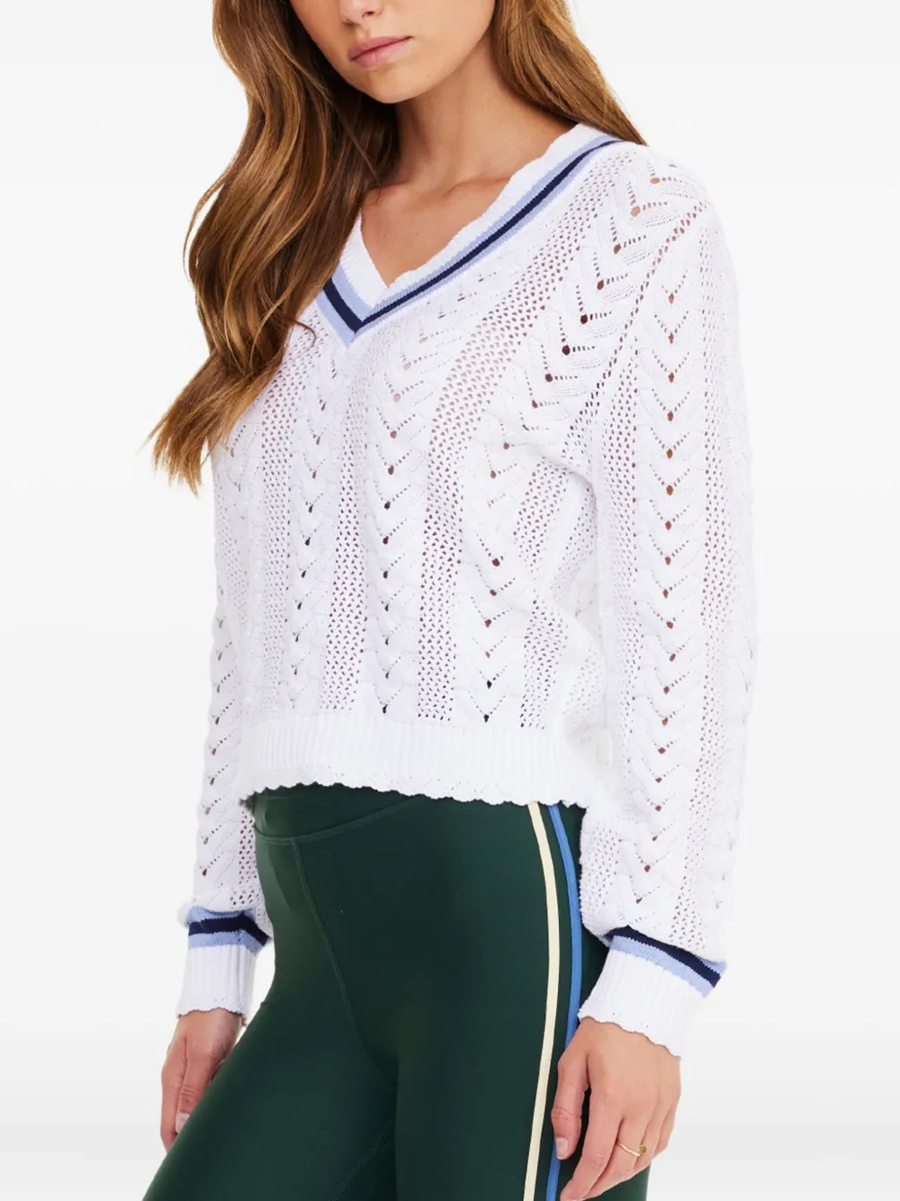 The Upside Citta Sonny trui met V-hals Wit