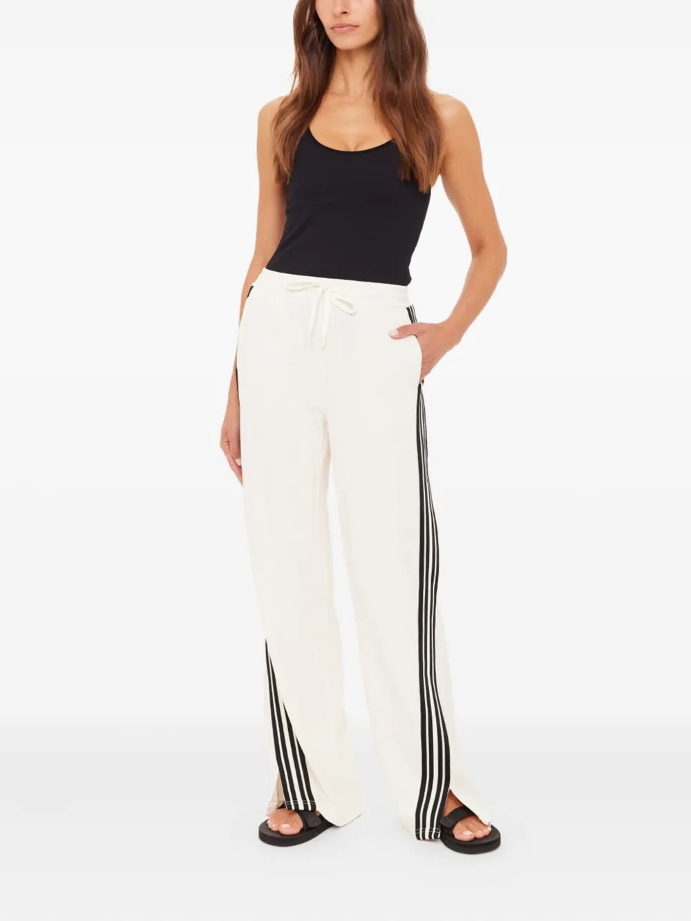 The Upside Roma gestreepte broek - Beige